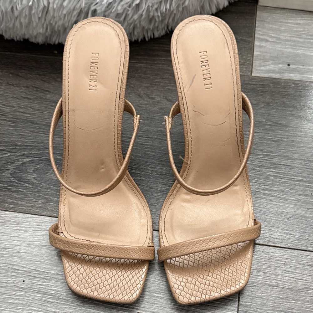 Forever 21 Beige Strappy Heels